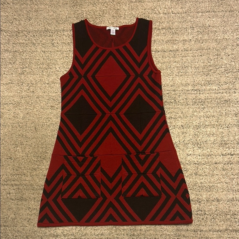 Alice+Olivia 100% wool dress size large geometric